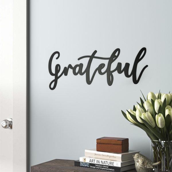 Andover Mills™ Cursive Word Grateful Sign Wall Décor & Reviews Wayfair